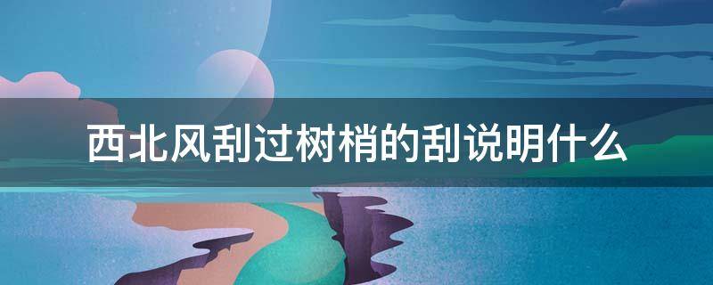 西北风刮过树梢的刮说明什么 西北风刮过树梢怎样的西北风怎样刮过树梢