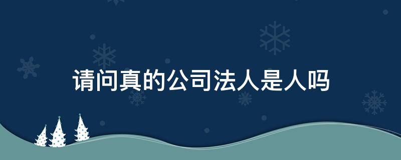 请问真的公司法人是人吗 公司法人是人吗?