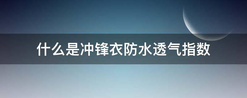 什么是冲锋衣防水透气指数（冲锋裤防水透气指数）