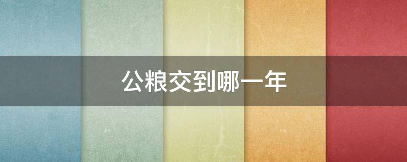 公粮交到哪一年（公粮交到哪一年?）