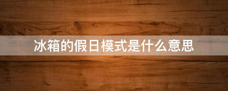 冰箱的假日模式是什么意思 冰箱显示假日意思