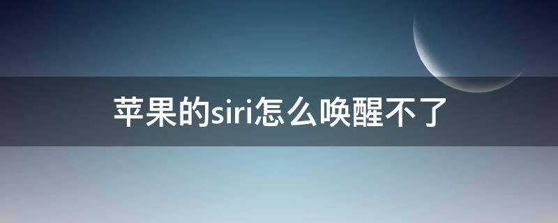 苹果的siri怎么唤醒不了（苹果的siri唤不醒怎么回事）