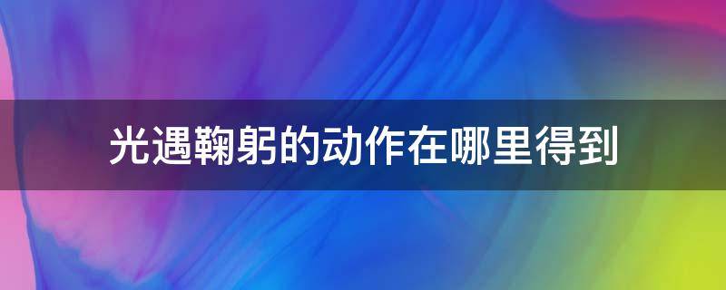 光遇鞠躬的动作在哪里得到（光遇里面的鞠躬动作怎么获得）