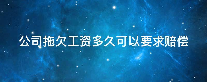 公司拖欠工资多久可以要求赔偿（试用期公司拖欠工资多久可以要求赔偿）