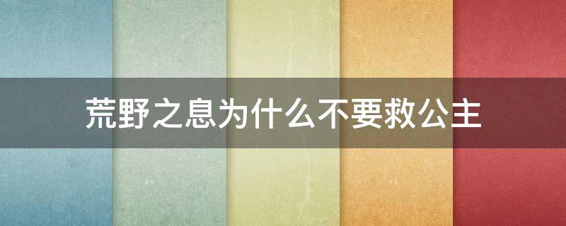 荒野之息为什么不要救公主 塞尔达传说荒野之息为什么不救公主