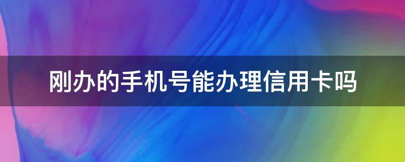 刚办的手机号能办理信用卡吗（刚办的手机卡可以办信用卡吗）