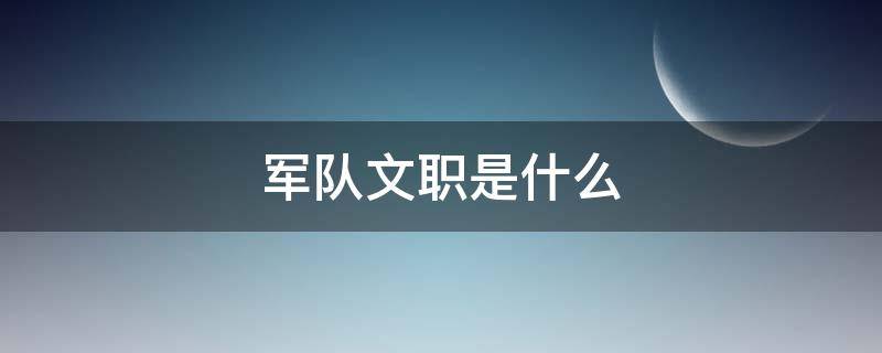 军队文职是什么（部队的文职人员都干什么工作）