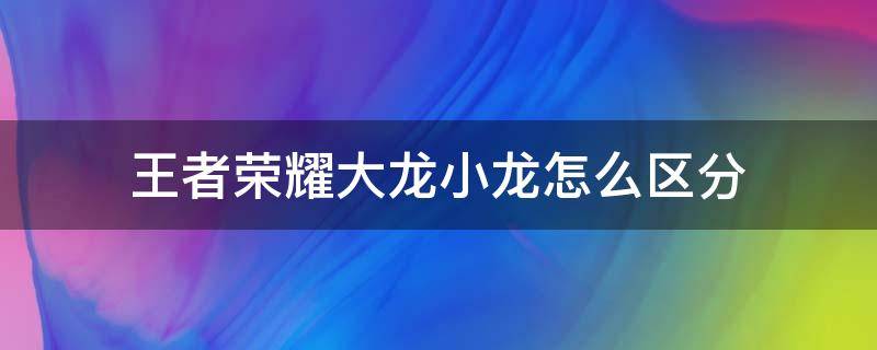 王者荣耀大龙小龙怎么区分 王者荣耀大龙和小龙区分