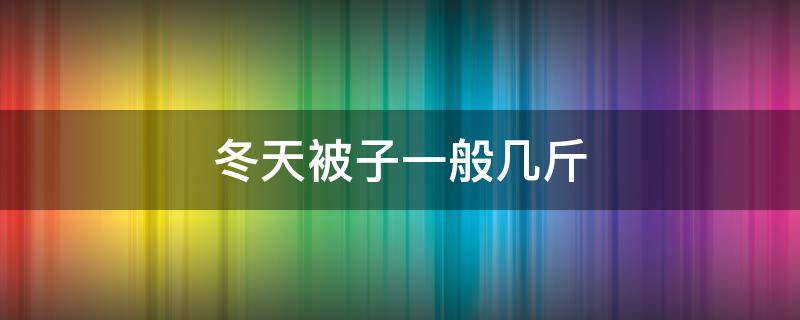 冬天被子一般几斤（冬天被子一般几斤合适）