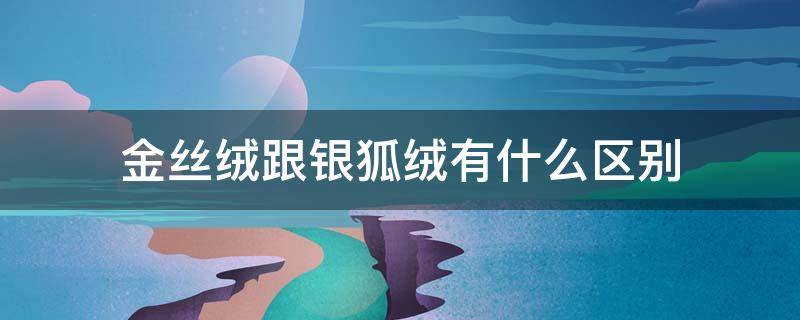 金丝绒跟银狐绒有什么区别 金丝绒和银狐绒有什么区别