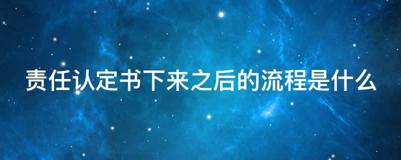 责任认定书下来之后的流程是什么（责任认定书下来之后的流程是什么意思）