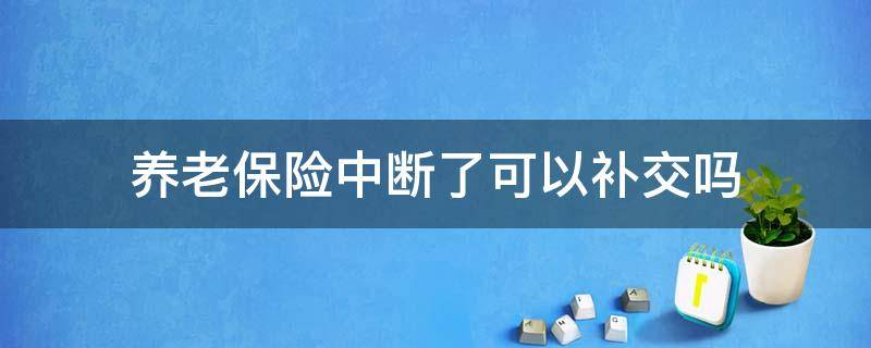 养老保险中断了可以补交吗（中断的养老保险金可以补交吗）