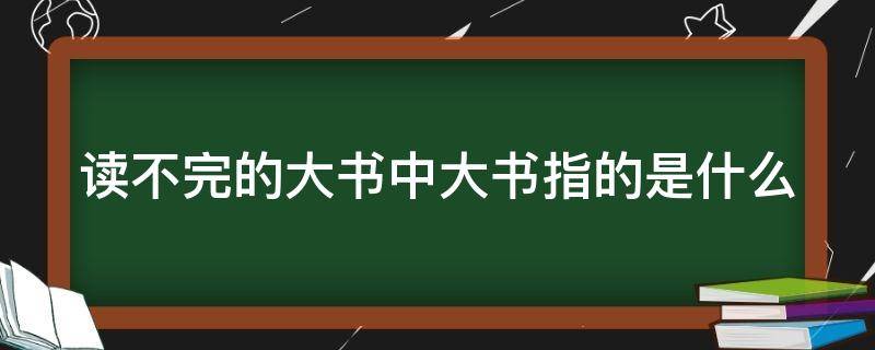 读不完的大书中大书指的是什么（读不完的大书中大书指的是什么它带给我们什么）