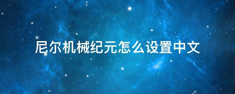 尼尔机械纪元怎么设置中文（ps尼尔机械纪元怎么设置中文）