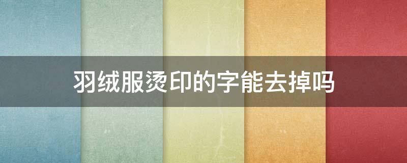 羽绒服烫印的字能去掉吗（羽绒服上胶印字怎么去掉）