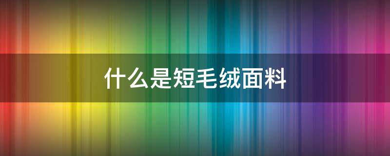 什么是短毛绒面料 长绒毛是什么面料