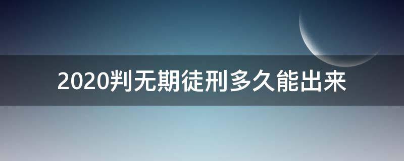 2020判无期徒刑多久能出来（2020年判无期徒刑最低服刑多少年）