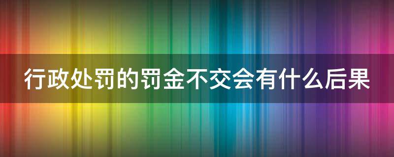 行政处罚的罚金不交会有什么后果（行政处罚金可以不交吗）