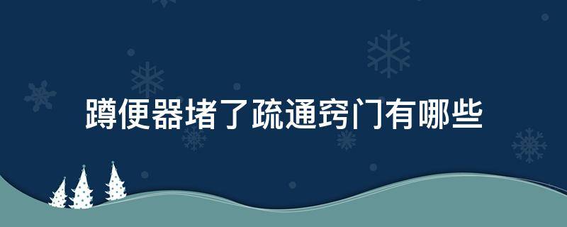 蹲便器堵了疏通窍门有哪些 蹲便器堵塞了,有什么好方法疏通