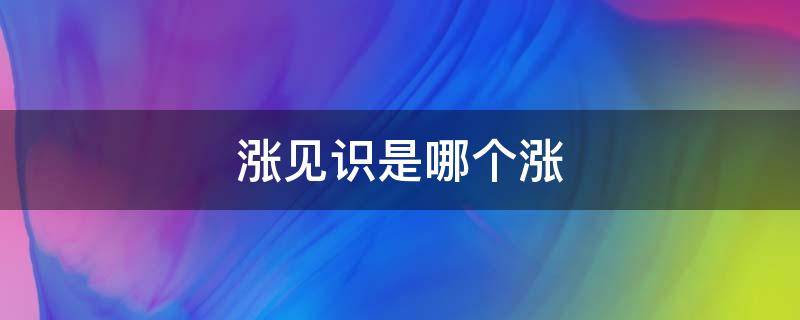 涨见识是哪个涨（涨见识是哪个涨?）