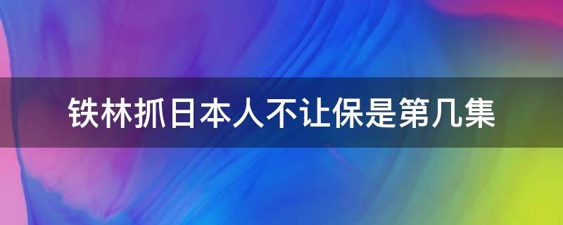 铁林抓日本人不让保是第几集 铁林不让保日本人是哪一集