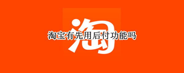 淘宝有先用后付功能吗（淘宝有先用后付吗）