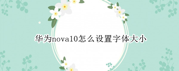 华为nova10怎么设置字体大小 华为nova5字体大小设置在哪