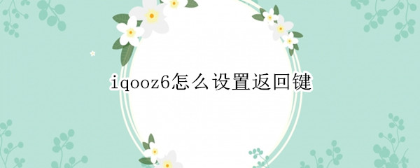 iqooz6怎么设置返回键 iQOO怎么设置返回键