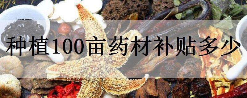 种植100亩药材补贴多少（种植100亩药材补贴多少钱）