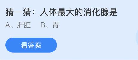 蚂蚁庄园11月12日答案最新：成语五子登科中的五子指？人体最大的消化腺是？