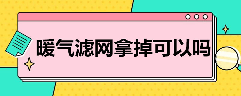 暖气滤网拿掉可以吗（暖气过滤网自己能拆卸）