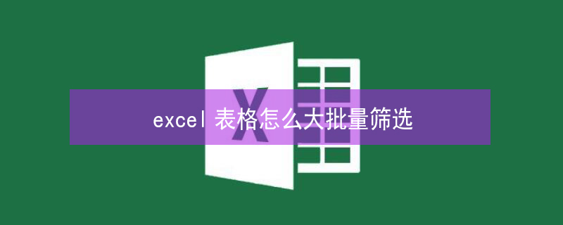 excel表格怎么大批量筛选（excel表格怎么大批量筛选数据）