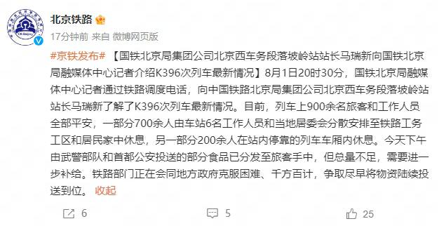 国铁北京局集团公司北京西车务段介绍K396次列车最新情况