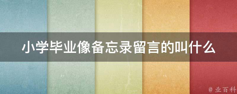 小学毕业像备忘录留言的叫什么（小学生毕业录留言）