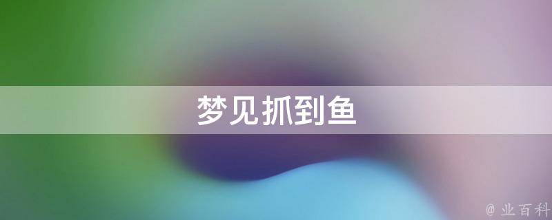 梦见抓到鱼（梦见抓到鱼又放生了是什么意思）