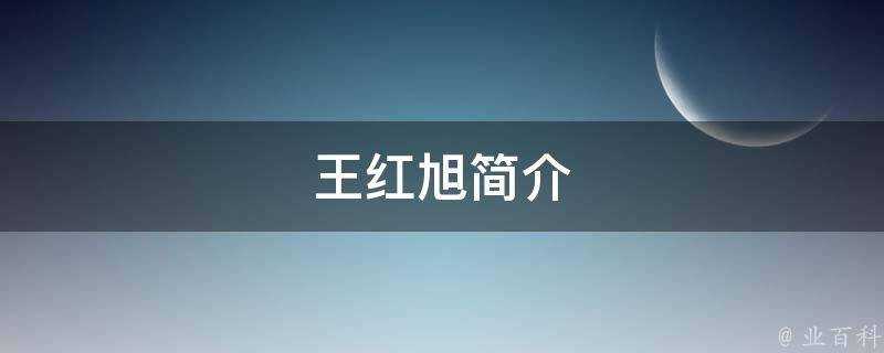 王红旭简介 王红旭简介事迹