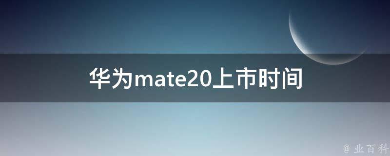 华为mate20上市时间（华为mate20哪年出产的）