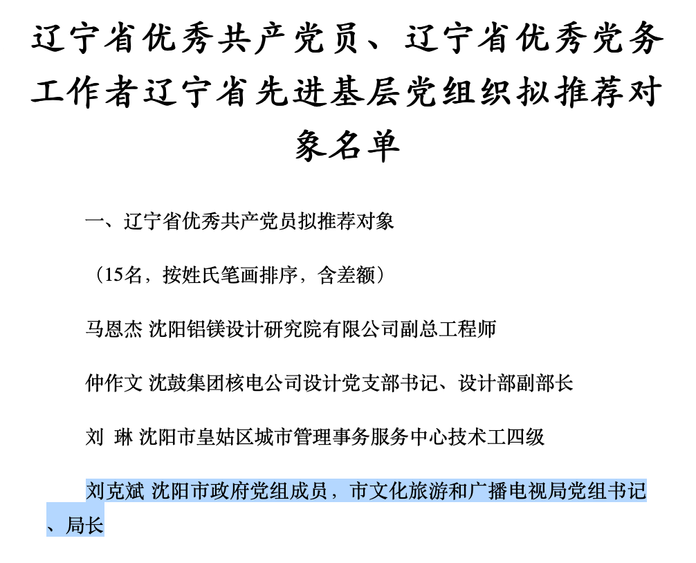 履新一年后，“拟进一步使用”的刘克斌，新职明确